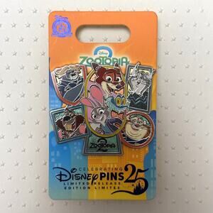 Disney Parks 2025 Zootopia 2 Character Cast Pin LR - Judy Hopps Nick Wilde Gary